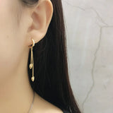 925 Silver Double Bohemian Tassel Heart Drop Earrings for Women