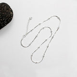 925 Silver Snake Chain Choker Necklace Round Bead Short Chain Fine Jewelry