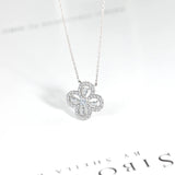925 Silver Clover Zircon Necklace for Bride Gift