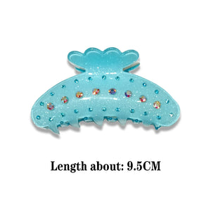 Acetate Rhinestone Hair Claw Vintage Hair Clip Pink