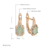 Vintage Oval Green Zircon Women's Drop Earrings
