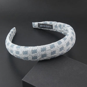 Geometric Plaid Hairband Women Center Knot Big Bowknot Headband Female Autumn