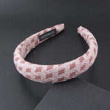 Geometric Plaid Hairband Women Center Knot Big Bowknot Headband Female Autumn