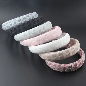 Geometric Plaid Hairband Women Center Knot Big Bowknot Headband Female Autumn