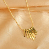 Geometric Tassel Pendant Steel Chain Women's Necklace
