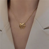 Geometric Tassel Pendant Steel Chain Women's Necklace
