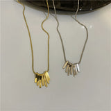 Geometric Tassel Pendant Steel Chain Women's Necklace