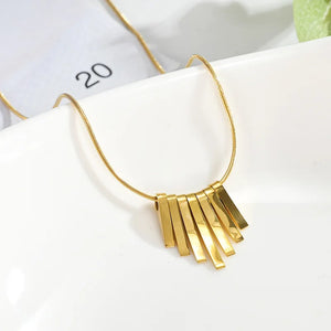 Geometric Tassel Pendant Steel Chain Women's Necklace