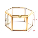 Geometrical Clear Glass Jewelry Box Holder