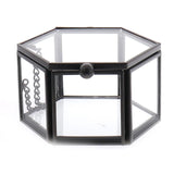 Geometrical Clear Glass Jewelry Box Holder