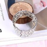 Adjustable Geometric Charm Cuff Bracelet with Elastic Cord