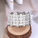 Adjustable Geometric Charm Cuff Bracelet with Elastic Cord