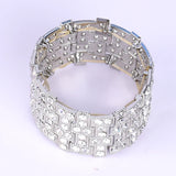 Adjustable Geometric Charm Cuff Bracelet with Elastic Cord