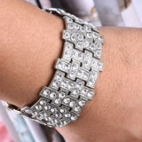 Adjustable Geometric Charm Cuff Bracelet with Elastic Cord