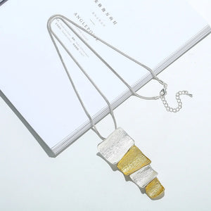 Geometry Long Necklaces Square Pendants Women Wedding Jewelry