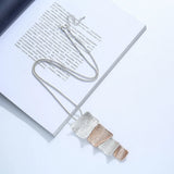 Geometry Long Necklaces Square Pendants Women Wedding Jewelry