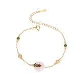 Hetian Jade Safety Buckle Bracelet with Gold-Plated Chain