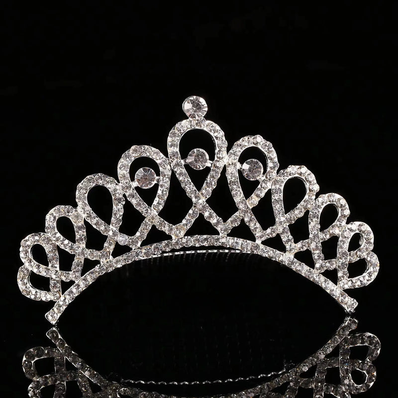 Girl Princess Crown Comb Inlaid Rhinestone Crown Hair Comb