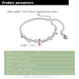 Girls 925 Silver Anklet Mickey Women's Solid Silver Footwear