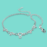 Girls 925 Silver Anklet Mickey Women's Solid Silver Footwear