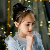 Girls Princess Crown Hair Accessories Headdress Inlaid Rhinestone Crown Headband