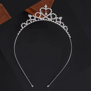 Girls Princess Crown Hair Accessories Headdress Inlaid Rhinestone Crown Headband