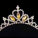 Girls Princess Crown Hair Accessories Headdress Inlaid Rhinestone Crown Headband