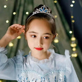 Girls Princess Crown Hair Accessories Headdress Inlaid Rhinestone Crown Headband