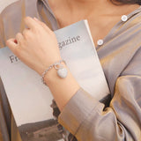 Heart Pendant Sterling Silver Bracelet for Girls