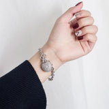 Heart Pendant Sterling Silver Bracelet for Girls