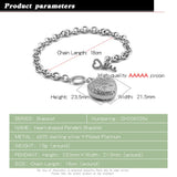 Heart Pendant Sterling Silver Bracelet for Girls