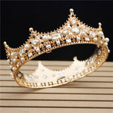 Glitter Baroque Large Crystal Floral Crown Tiara