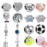 Fish Paw Shell Pendant Clip Charm for S925 Bracelet DIY Jewelry