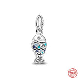 Fish Paw Shell Pendant Clip Charm for S925 Bracelet DIY Jewelry