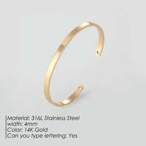 Custom Engraved Titanium Steel DIY Bracelet - Couple Name Lettering