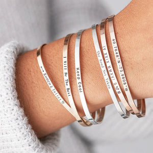 Custom Engraved Titanium Steel DIY Bracelet - Couple Name Lettering