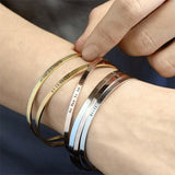 Custom Engraved Titanium Steel DIY Bracelet - Couple Name Lettering