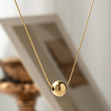 Stainless Steel Ball Pendant Necklace