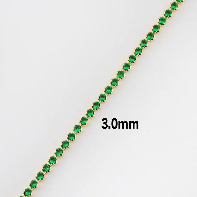Neon Rainbow Iced Out Zircon Charm Thin CZ Tennis Chain Women Choker Necklace