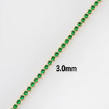 Neon Rainbow Iced Out Zircon Charm Thin CZ Tennis Chain Women Choker Necklace
