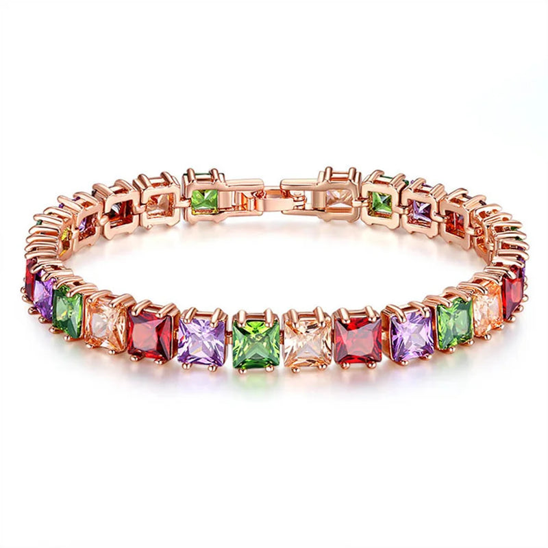 Multicolor CZ Stone Bracelet Bangle for Women