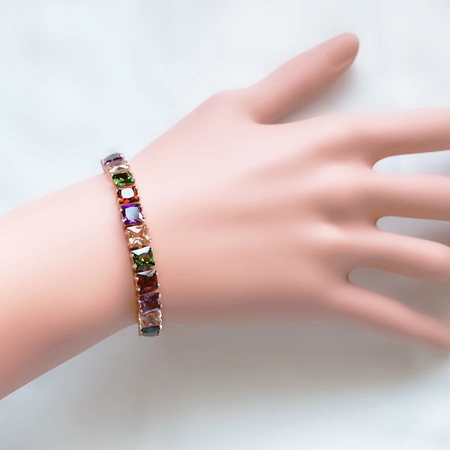 Multicolor CZ Stone Bracelet Bangle for Women