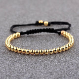 Pave CZ Ball Charm Bracelet Macrame Copper Beads Jewelry Gift