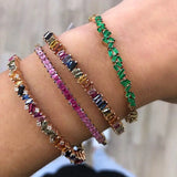 Rainbow Firework CZ Bangle Bracelet for Women