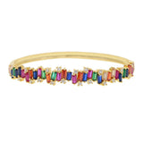 Rainbow Firework CZ Bangle Bracelet for Women