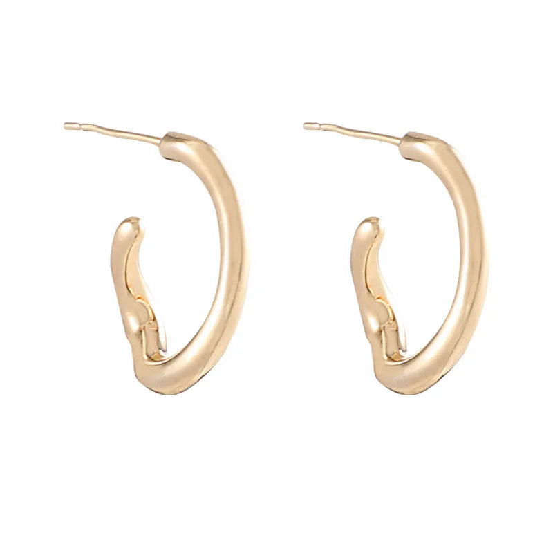 Irregular Geometric Hoop Earrings For Women Girls Jewelry