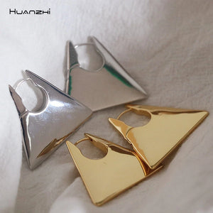 Stainless Steel Geometric Hoop Earrings for Women