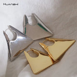 Stainless Steel Geometric Hoop Earrings for Women