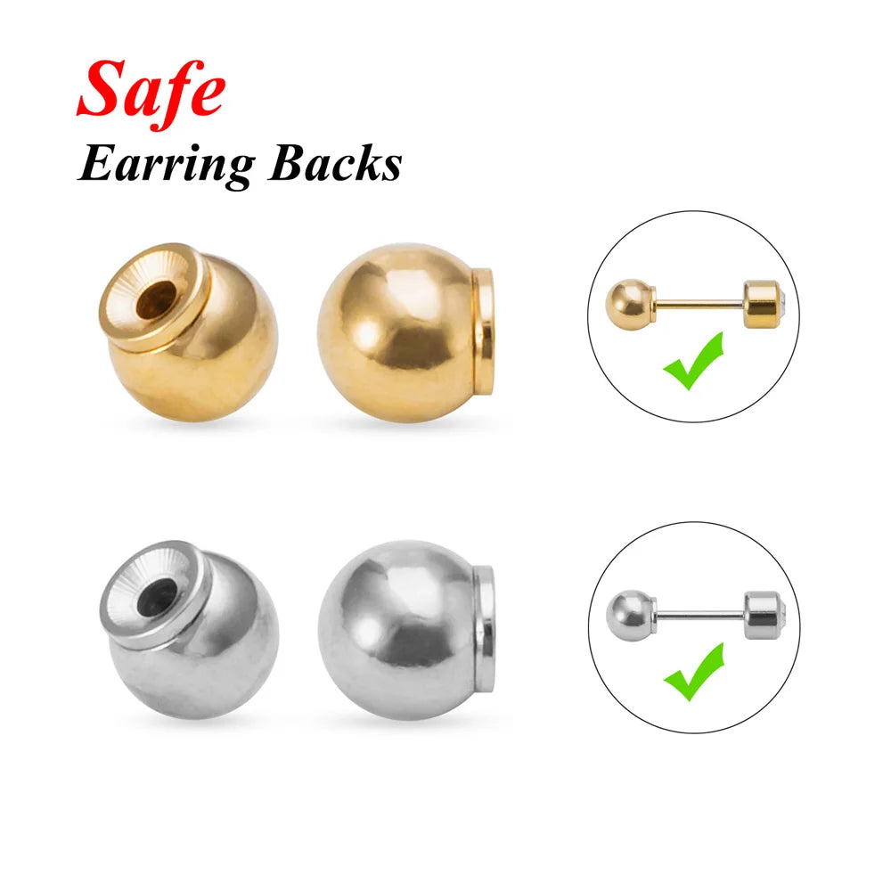 Silver Earring Backs Replacement for Fish Hook Earring Studs