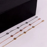 Stainless Steel Daisy Flower Anklet, Beads Foot Jewelry for Women